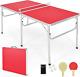 Red Portable Ping Pong Table Folding Table Tennis Table Game Set, 60x30 Inch
