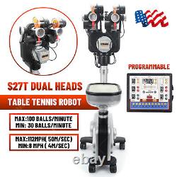 S27T Dual Heads Table Tennis Robot Ping Pong Ball Training Machine Programmable