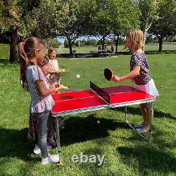 Small Mini Kids Ping Pong Table Tennis Space Saving & Easy Storage Includes