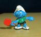 Smurfs 20227 Table Tennis Smurf Ping Pong Vintage Figure Rare Pvc Toy Figurine