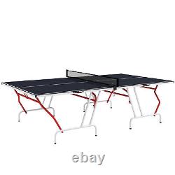 Soozier Full Size Ping Pong Table, Folding Table Tennis Table, Gray