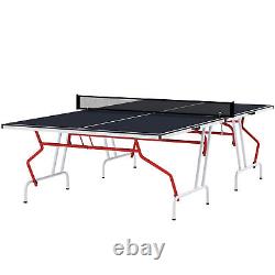 Soozier Full Size Ping Pong Table, Folding Table Tennis Table, Gray