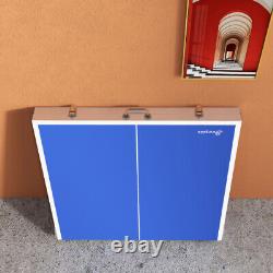 Soozier Mini Ping Pong Table Set for Outdoor and Indoor, Foldable Table Tennis