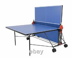 Sponeta S 1-43 e blau im Set outdoor Tischtennisplatte mit Hülle u Schlägerset
