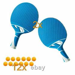 Sponeta S 5-73 e im Set outdoor Tischtennisplatte blau mit Hülle u Schlägerset