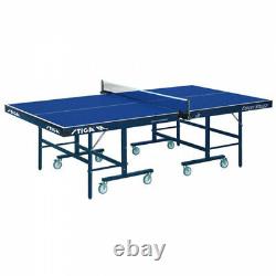 Stiga Indoor Ping Pong Table Expert Roller CSS Approved Fitet Blue Top Blue