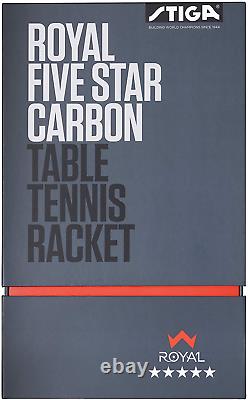 Stiga Royal 5-Star Table Tennis Pro Carbon Ping Pong Bat, Black/Red