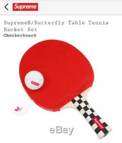 Supreme x Butterfly Table Tennis Racket Ball Set Checkerboard Ping Pong Box Logo