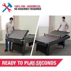 Table Tennis Conversion Top Foldable Tabletop Classic Game Storage New 4 Piece