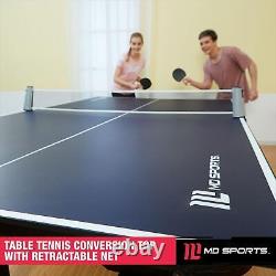 Table Tennis Conversion Top Ping Pong Game Tables Pre-Assembled Retractable Net