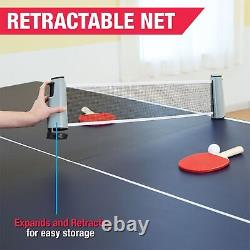 Table Tennis Conversion Top Ping Pong Game Tables Pre-Assembled Retractable Net