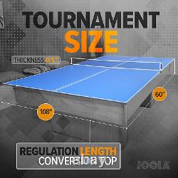 Table Tennis Conversion Top Ping Pong Table 4 Piece Full Size Includes Net Set