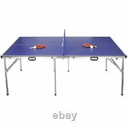 Table Tennis Ping Pong Table Indoor/Outdoor With Paddle Great for Small Spaces
