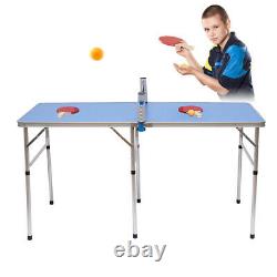 Table Tennis Ping Pong Table Indoor/Outdoor With Paddles Great for Small Spaces