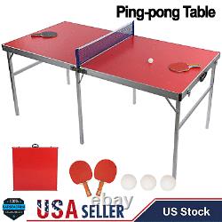 Table Tennis Ping Pong Table + Paddle Balls for Small Spaces Indoor/Outdoor
