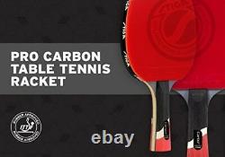Table Tennis Racket Paddle Pro Carbon Ping Pong Tournament Play Sport Rubber Red