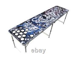 Tattoo Portable Beer Pong Table with Holes