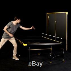 Tennis Ping Pong Table Sports Foldable Black Yellow Game Play Table Paddle Balls