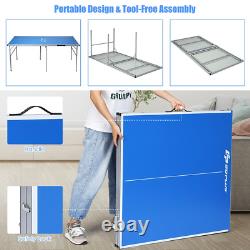 Tennis Table 6'X3' Portable Tennis Ping Pong Folding Table With Accessories Indo
