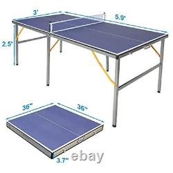 Tennis Table Ping Pong 100 Preassembled Foldable Portable Outdoor Indoor 6 Ft