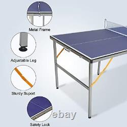 Tennis Table Ping Pong 100 Preassembled Foldable Portable Outdoor Indoor 6 Ft