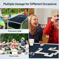 Tiktun Ping Pong Table Foldable Tennis Tablewith 2 Table Tennis Paddles and 3