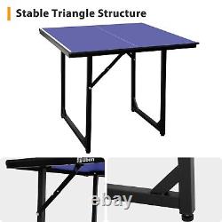 Ubon Foldable Table Tennis Table for Family Play Ping Pong Table 723630 Inch