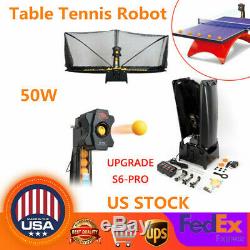 Updated(JT-A) S6-PRO Ping Pong Table Tennis Robot Automatic Ball Machine 50W US