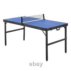 VEVOR Mid-Size Ping Pong Table Foldable Table Tennis Game Table Indoor with Net