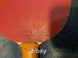 Vintage Butterfly Tamasu Table Tennis Ping Pong Paddle Soft D13 and Leather Case