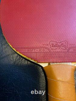 Vintage Butterfly Tamasu Table Tennis Ping Pong Paddle Soft D13 and Leather Case