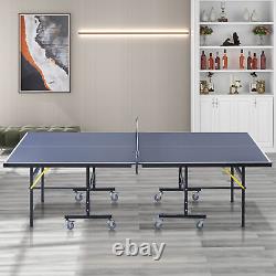 WENTSPORTS Indoor Tennis Ping Pong Table With Net Outdoor Sport Foldable & Cast