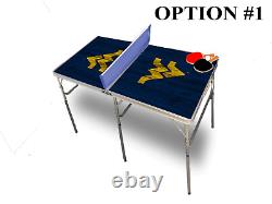 West Virginia University Portable Table Tennis Ping Pong Folding Table withAccesso