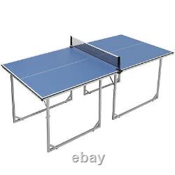ZENY Indoor/Outdoor Table Tennis Table with Net Foldable Ping Pong Table, Blue
