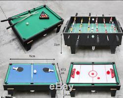 4 En 1 Multi Table De Billard / Air Hockey / Tennis De Table / Soccer De Table