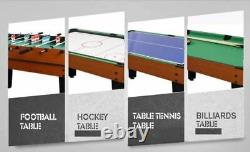 4in1 Arcade Table Air Hockey Foosball Ping Pong Billiards Fun Game Room 4ft