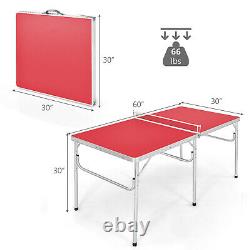 60 Table Portable Tennis Ping Pong Polding Table Avecaccessoires Indoor Game Red