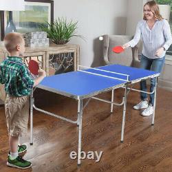 60 Table Portable Tennis Ping Pong Table Pliante Avecaccessoires Jeu D'intérieur Nouveau