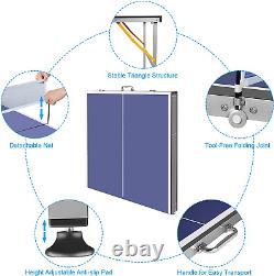 6Ft Table de tennis de table de taille moyenne pliable et portable Ensemble de table de ping-pong pour l'intérieur