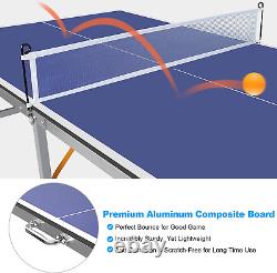 6Ft Table de tennis de table de taille moyenne pliable et portable Ensemble de table de ping-pong pour l'intérieur