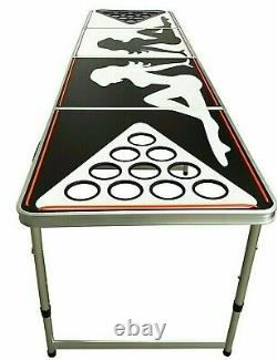 8' Beer Pong Jeu Polding Tailgate Portable Table - Sexy Squad Girls Silhouette