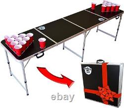 8 Pieds Portable Bière Pong / Tailgate Tables Noir, Football, American Fl