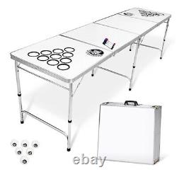 8 Pieds Tables de bière pong portables / Tables de queue noires, 8 pieds personnalisées effaçables à sec