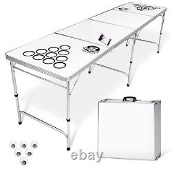 8 Pieds Tables de bière pong portables / Tables de queue noires, 8 pieds personnalisées effaçables à sec