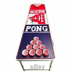 Beer Pong Table 8' Pliant Hayon Drinking Game Trous Coupe Led Lumières # 15