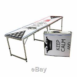 Beer Pong Table 8' Trous Pliant Hayon De Drinking Game Cup # 9 Lumières Led