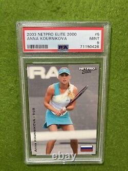 Carte de recrue d'Anna Kournikova 1 sur 2000 PSA 9 MINT RC 2003 NetPro ANNA KOURNIKOVA