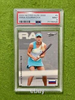 Carte de recrue d'Anna Kournikova 1 sur 2000 PSA 9 MINT RC 2003 NetPro ANNA KOURNIKOVA