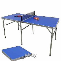 Ensemble De Table Pliable Tennis De Table Ping-pong Avec 2 Raquettes 3 Boules Net À L'intérieur Et À L'extérieur