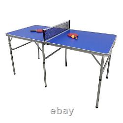 Ensemble De Table Pliable Tennis De Table Ping-pong Avec 2 Raquettes 3 Boules Net À L'intérieur Et À L'extérieur